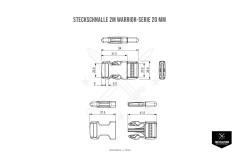 Steckschnalle 2M Warrior-Serie 20 mm Schwarz
