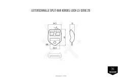 Leiterschnalle Split-Bar mit Kordel-Loch 2M LS-Serie 25 mm Schwarz