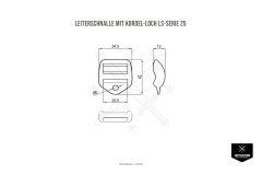 Leiterschnalle mit Kordel-Loch 2M LS-Serie 25 mm Schwarz