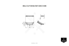 MOLLE CLIP 2M Military-Serie 25 mm Schwarz