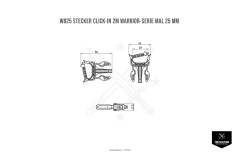 WB25 Stecker Click-In 2M Warrior-Serie 25 mm Schwarz