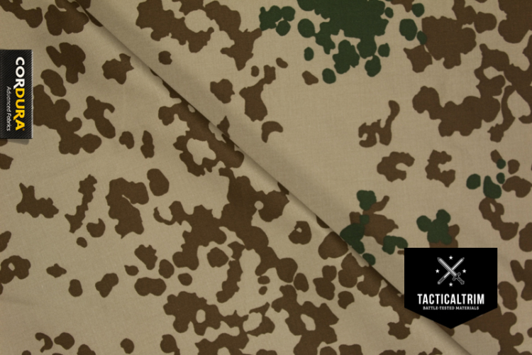 Sample 560 dtex INVISTA CORDURA® PU-coated 3-Colour Flecktarn approx. 14.8 cm x 10.5 cm