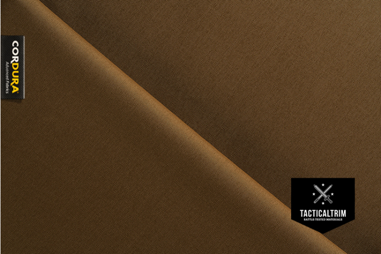 Sample 560 dtex INVISTA CORDURA® TRUELOCK(TM) Solution-Dyed PU-coated Coyote Brown approx. 14.8 cm x 10.5 cm