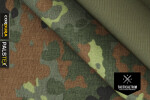 Muster 500 den/500 den PALStex® INVISTA CORDURA® 5-Farben Flecktarn/RAL7013 ca. 14,8 cm x 10,5 cm