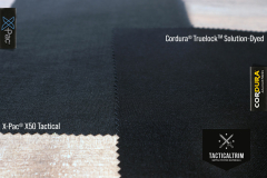 Sample X50 TACTICAL Black X-Pac® X3-Laminate with 500 den Nylon and 400 den Aramid X-PLY®  approx. 14.8 cm x 10.5 cm