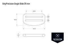 OnlyPrecision Single Glide 25 mm Satin Finish Aluminium