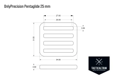 OnlyPrecision Pentaglide 25 mm Satin Finish Aluminium